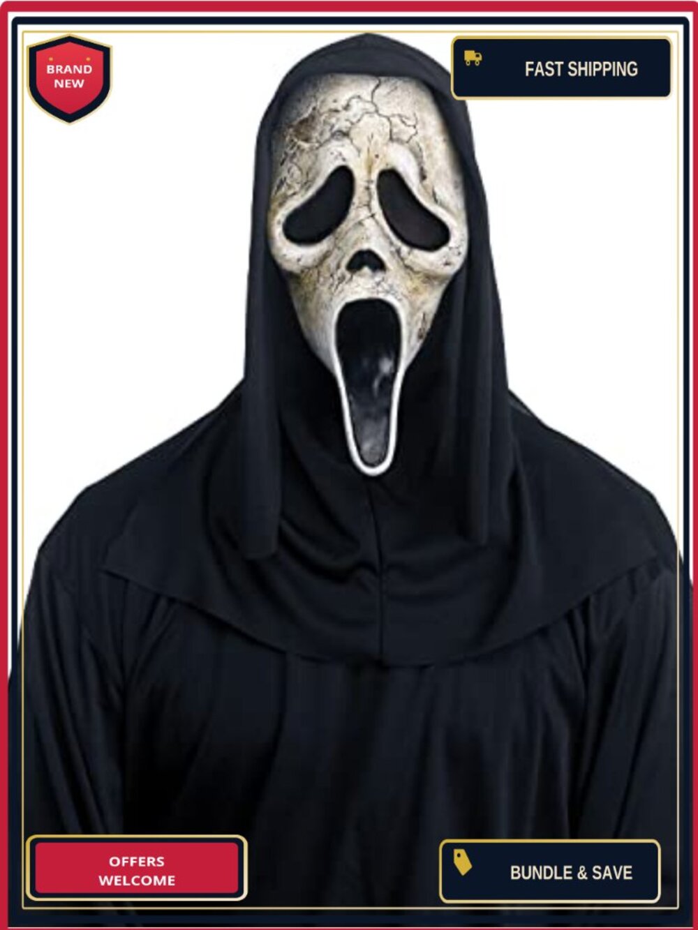 Aged Ghost Face Mask Halloween Scream VI Costume Accessory